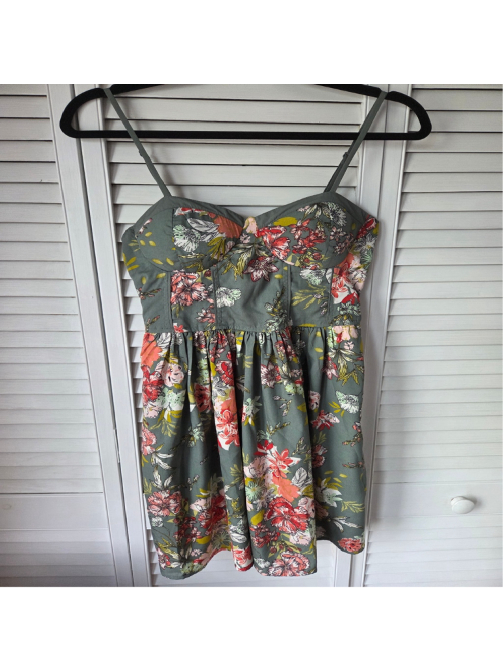 Women's B.O.G Collective Floral Mini Dress, Size M, Green and Pink